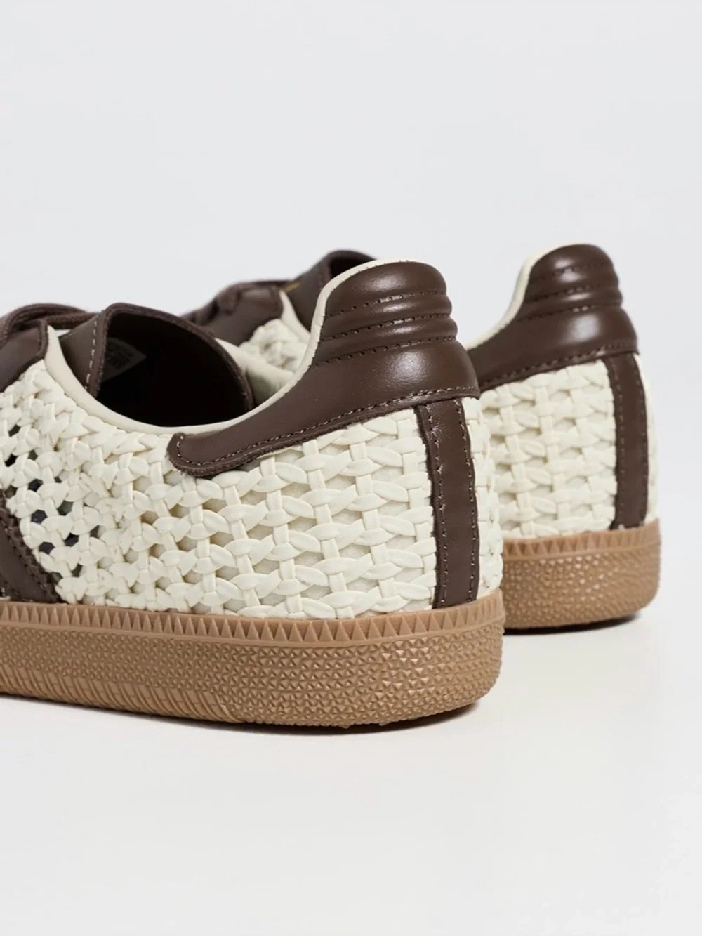 adidas samba OG Women’s Brown & Cream Woven Samba Sneakers - Picture 5 of 8